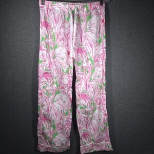 Lilly Pulitzer Printed Pajama Pant Pink Colony Size S Flamingo Preppy